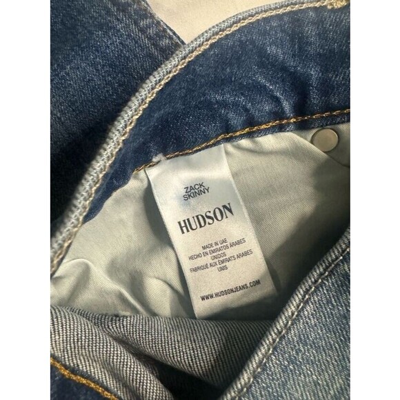 Hudson NWT Zack Skinny Jean Mens size 34x32 Gallery Distressed Ripped Splatter - Picture 6 of 14